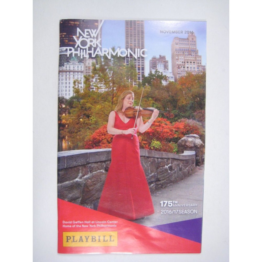 New York Philharmonic Stagebill 175th Season Novermber 2016 Lincoln Center